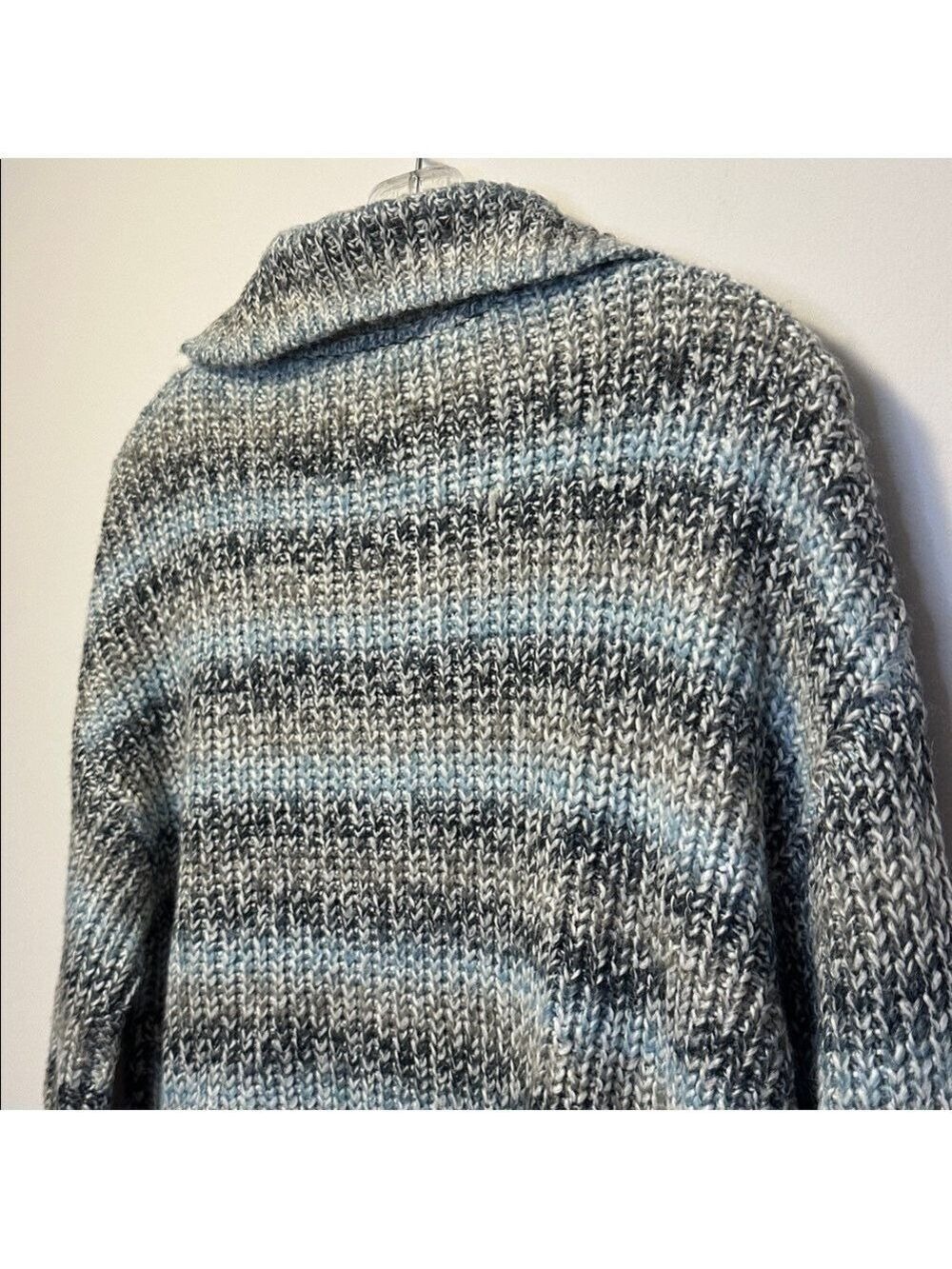 Twik by Simons Wool Blend Striped Relaxed Fit Quarter Zip Knit Sweater - Picture 9 of 10